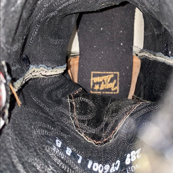 Tony Lama Black Lizard Boots 8 B - Picture 5 of 12